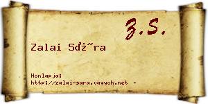 Zalai Sára névjegykártya